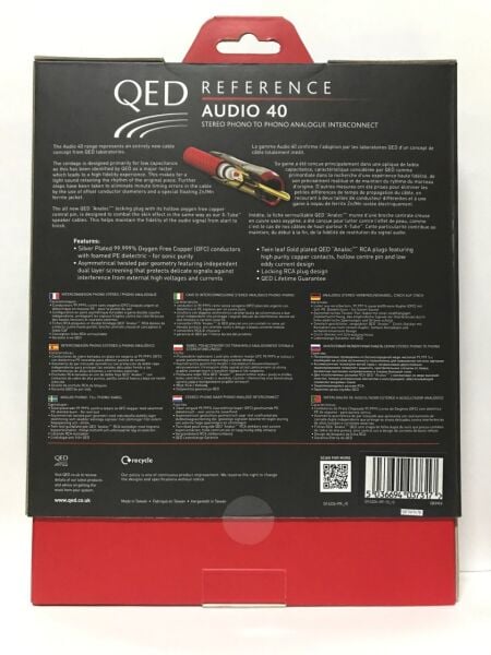 QED QE-2453 Reference Audio 40 Rca Interconnect Kablo 1mt