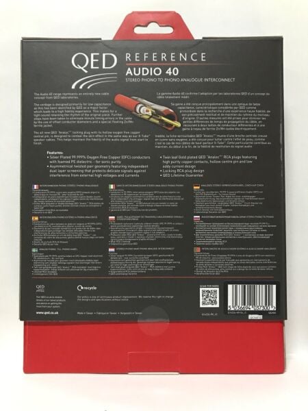 QED QE-2450 Reference Audio 40 Rca Interconnect Kablo 0.6mt
