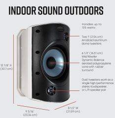 Polk Audio Atrium-8 SDI İç ve Dış Mekan Hoparlör Çift Siyah