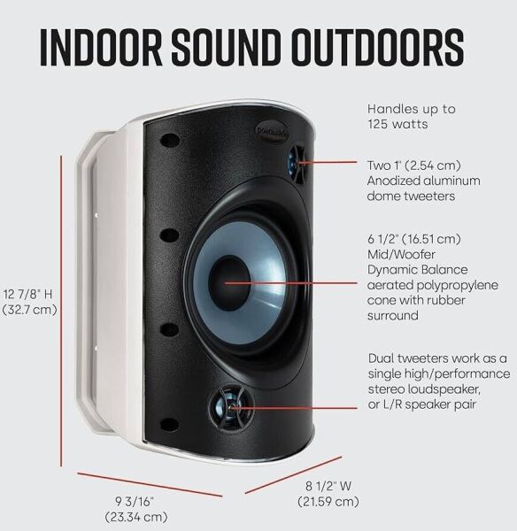 Polk Audio Atrium-8 SDI İç ve Dış Mekan Hoparlör Çift Siyah