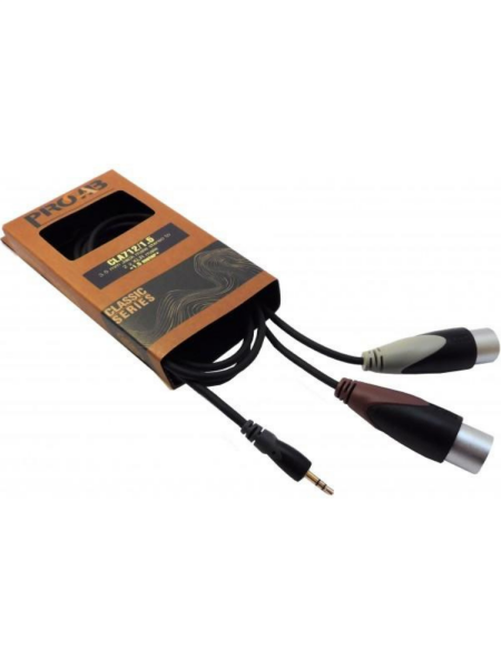 Procab CLA712/3 3.5 mm Jack male stereo - 2 x XLR male 3mt