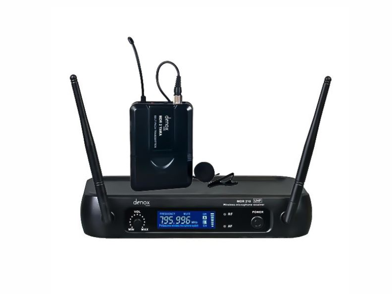 Denox MDR-210 Yaka UHF Band Kablosuz Yaka Mikrofon Seti