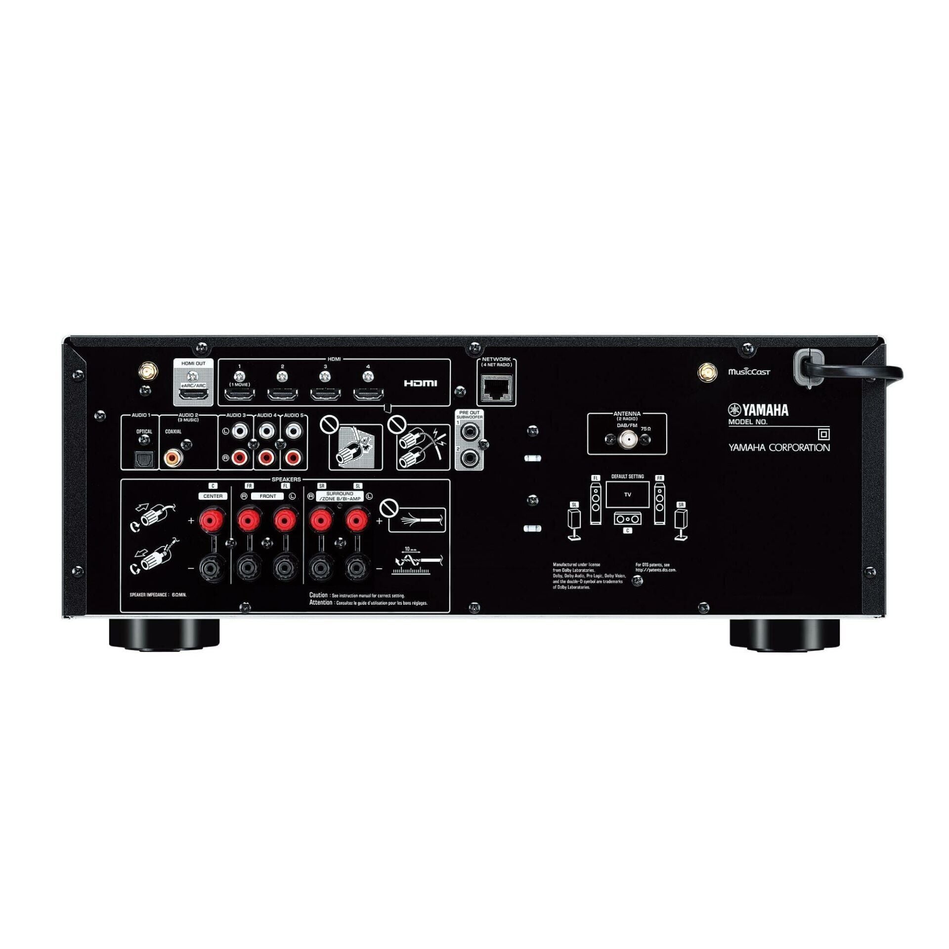 Yamaha RX-V4A Musiccast 5.2 Kanal Network Receiver Black | AV